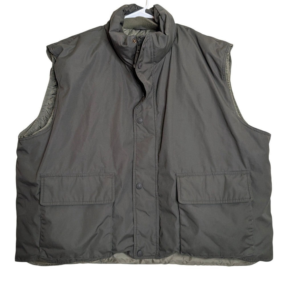 Cabelas Mens Puffer Vest 3XL Green Goose Down Insulated Pockets Winter Gorpcore‎